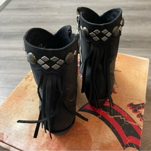NIB Old Gringo Booties Ninna Yippee Ki Yay Ankle Leather Fringe Women Size 7 - Picture 4 of 9